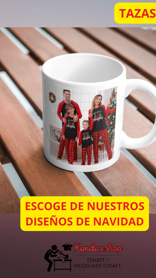 TAZAS PERSONALIZADAS ESCOGE TU  DISEÑO (NAVIDAD)